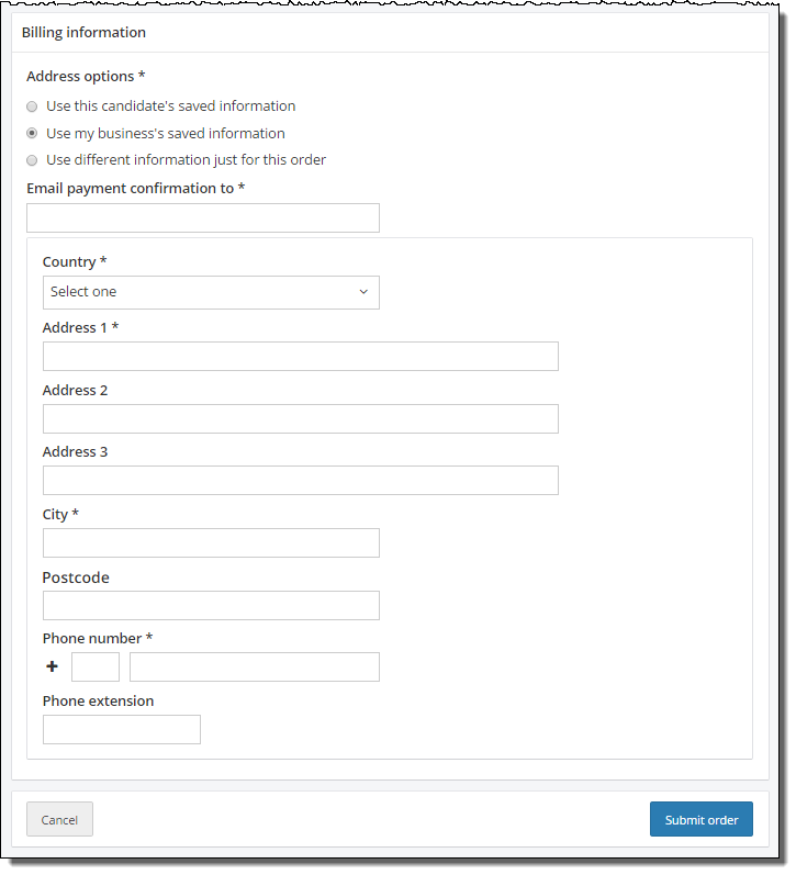 Use by business's saved information - Scheduler use.